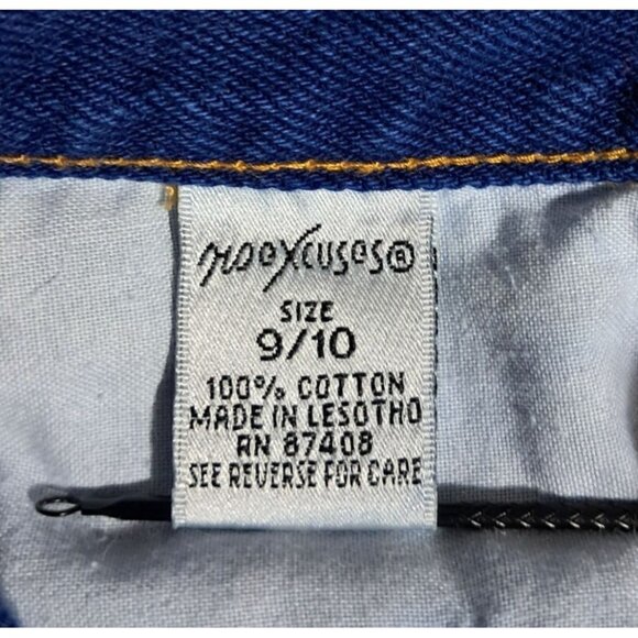 Vintage 90s High-Waist Denim Shorts By No Excuses  Size 9/10 100% Cotton Indigo - Picture 4 of 11